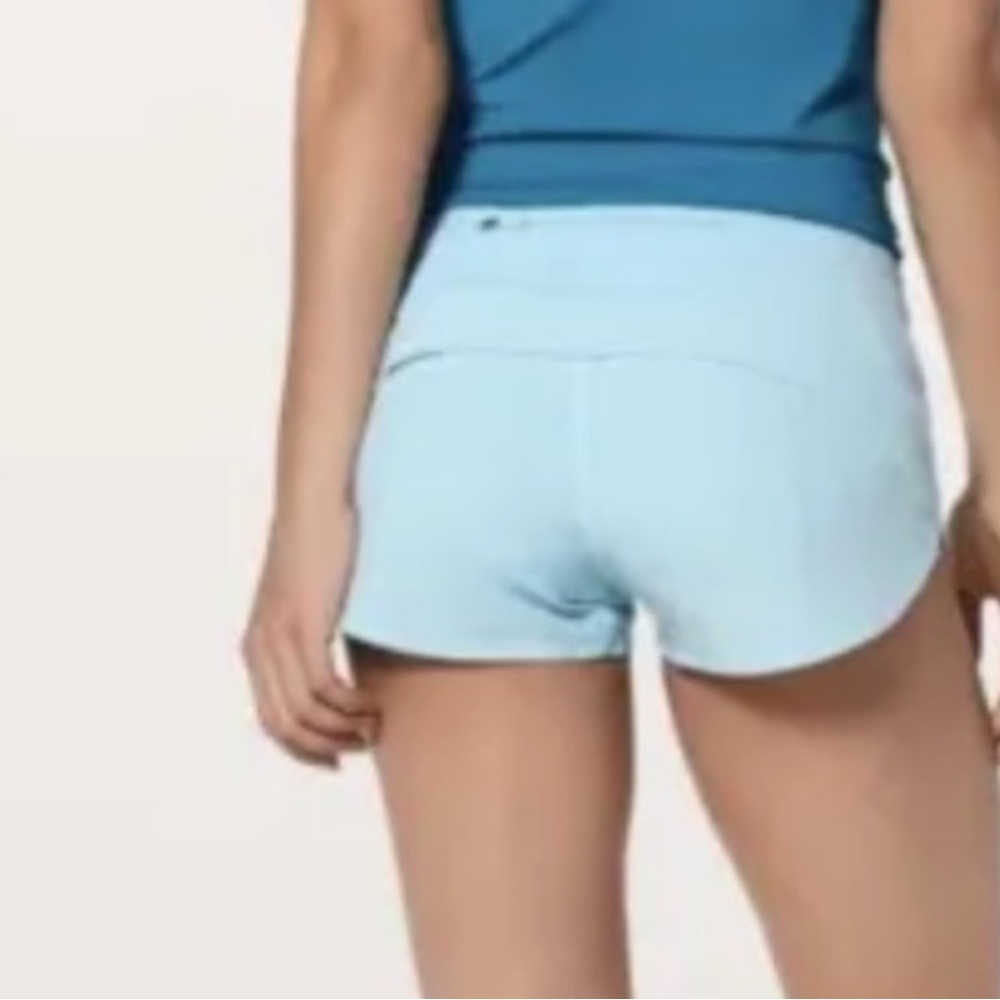 New Lululemon Speed Up LR Lined 2.5” Shorts Size 4 Light Blue - Picture 2 of 13